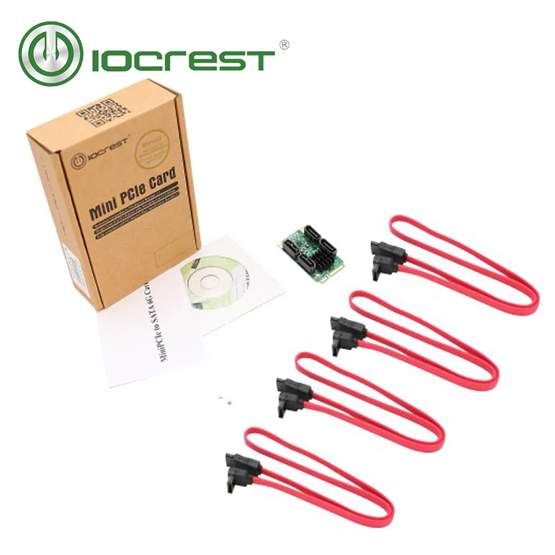  IOCREST 4 Port SATA III 6G Mini PCI Express Marvel 88SE9215 controller Karte SATA3.0 mini pci expre