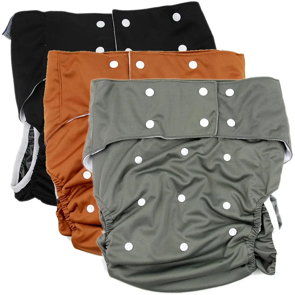1Pcs Reusable Adult Cloth Diapers Nappy Cover Pockets Couches Lavables