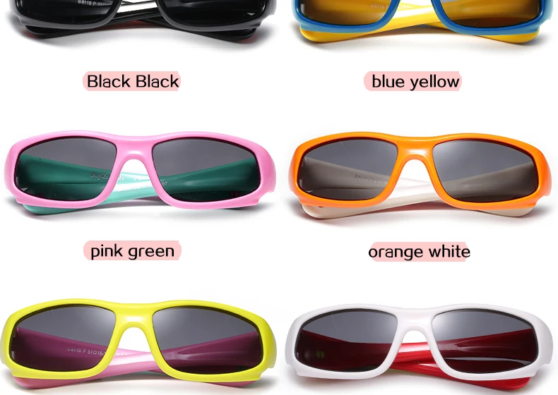 Новые силиконовые детские солнцезащитные очки высокого качества очки Детские поляризованные линзы очки для мальчиков и девочек Мягкие гибкие рамки 8110