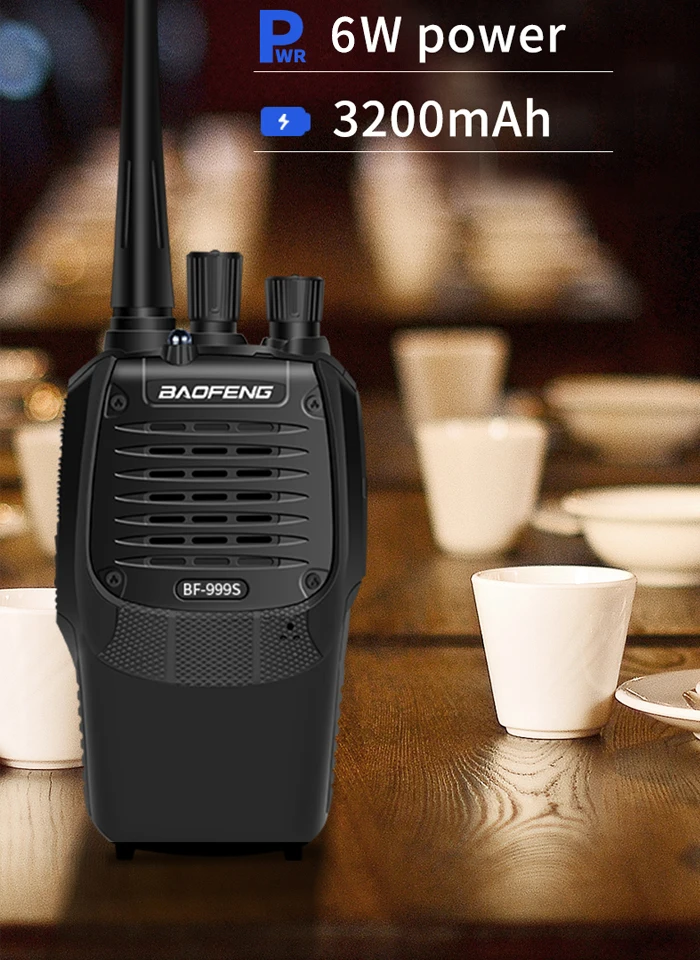 2 шт./лот BAOFENG 999S plus Walkie talkie UHF двухстороннее радио baofeng 888s UHF 400-470 МГц 16CH портативный приемопередатчик с наушником