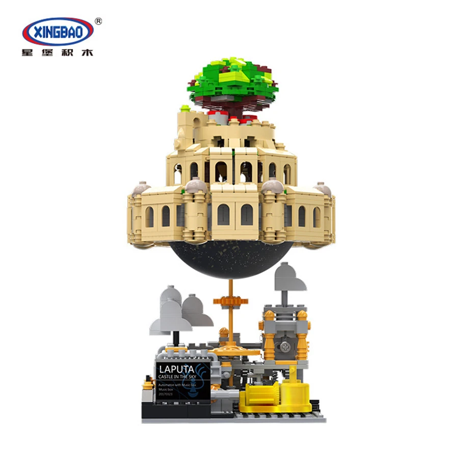 

XINGBAO 05001 Creative MOC Series 1179PCS The City In The Sky Set With Music Box Building Blocks Bricks Castle Model Adult Toys