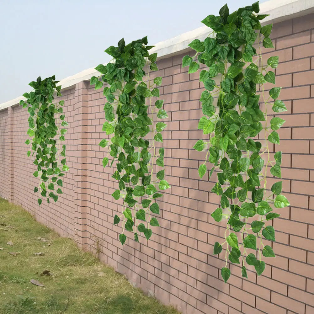 

Green Artificial Fake Faux Scindapsus Leaf Vine Foliage Plant Leaves Hanging Garland Decor Home Wedding Decoration 90cm