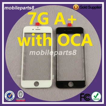 

100pcs DHL free shipping Glass with frame oca for iPhone 7 4.7" Front Screen Outer Glass with frame and oca