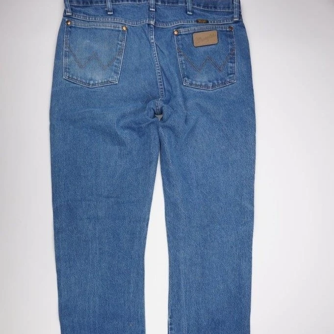 WRANGLER 13MWZ Original Cowboy Cut Jeans Medium Wash Denim Mens 38x36 (2)
