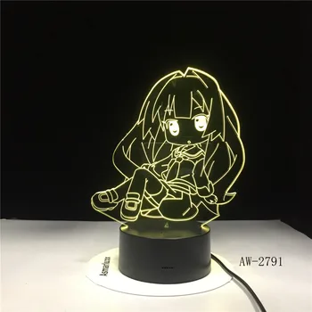 

Japanese Cartoon Figure Girl 3D Lamp LED USB Table Multicolor Night Light Kawaii Anime Lava Lighting Luminaria Gift AW-2791
