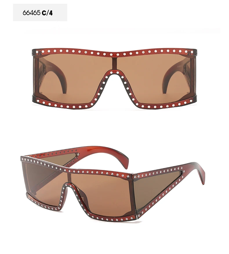 Новые солнцезащитные очки без оправы в стиле стимпанк, женские цельные солнцезащитные очки с бриллиантами, мужские персональные панк очки для путешествия UV400 66465