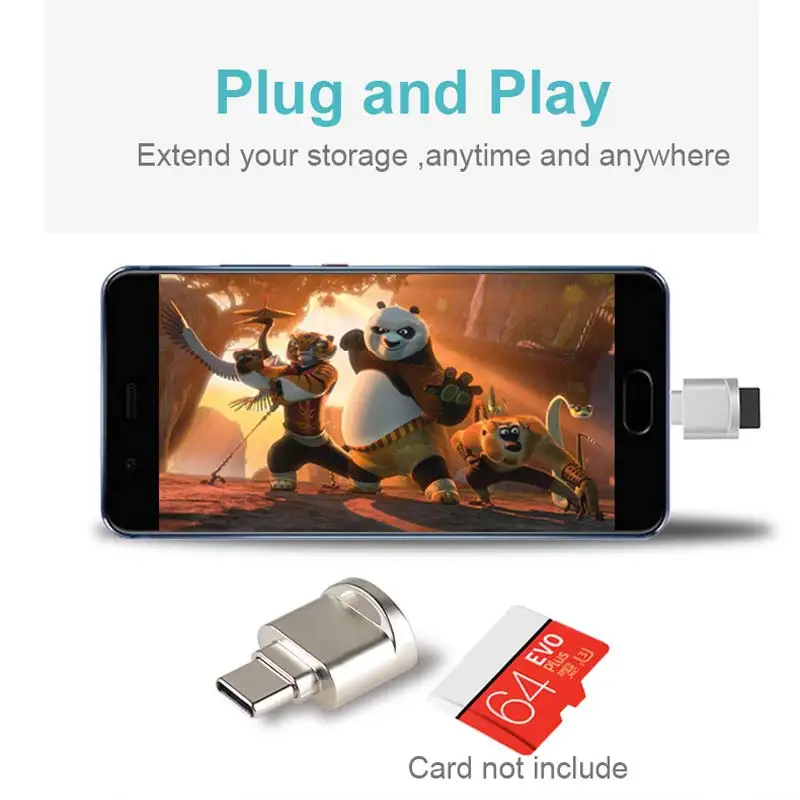 Ingelon Micro SD Card Reader Metal OTG Adapter USB type c tf card adapter usb3.1 usb c type adapter Microsd  Card Reader (4)