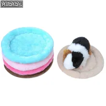 Soft Fleece Mat for Hamster Guinea Pig Rabbit Bed Rats Small Pets Hamster Cage House Small Animal Pet Winter Round Sleeping Mats