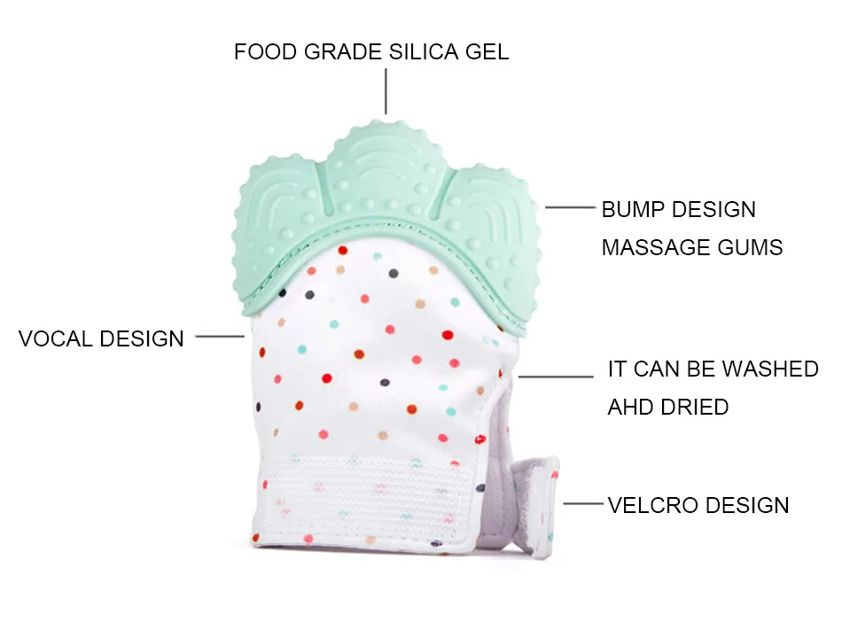 Новорожденных безопасной силиконовые ребенка к царапинам дешевые вещи детали Mitt прорезывания зубов фантик звук Прорезыватель варежки для детей перчатки