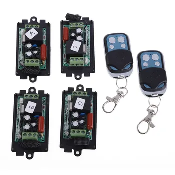

New 1000m AC 220V High Quality AC220V RF Wireless Switch Relay Receiver Remote Controllers 2 Transmitter to 4 Receiver