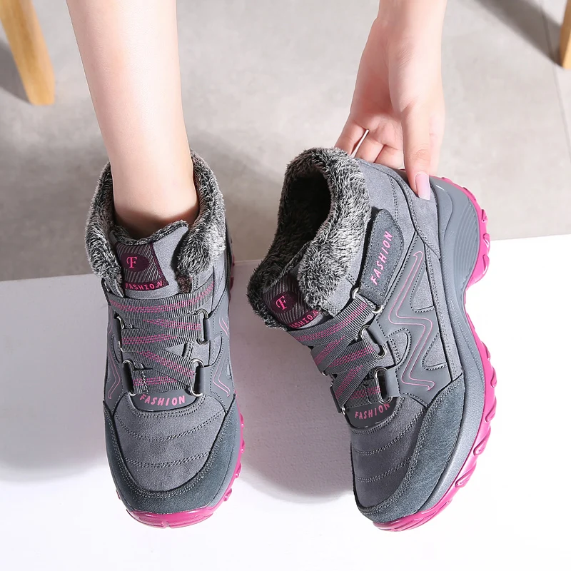 

Women Winter Snow Boots Shoes Krasovki Warm Plush Platform Rubber Sole Ladies Bottines Chaussure Femme Woman Ankle Boots 6139