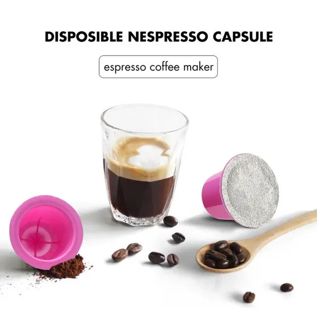 Cheap 60 Sets Disposible Nespresso Capsule BAP Free Food Grade Plastic Material Cup with Adhesive Aluminum foil Make Expresso Coffee Cheap 60 Sets Disposible Nespresso Capsule BAP Free Food Grade Plastic Material Cup with Adhesive Aluminum foil Make Expresso Coffee