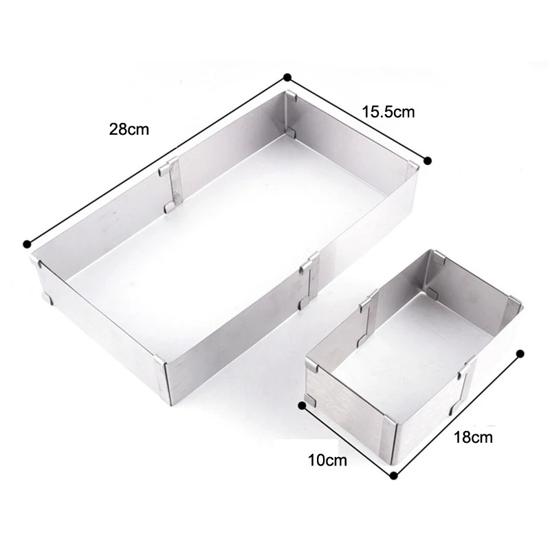 Нержавеющая сталь квадратный Cookie Фондант Торт Регулируемый плесень мусс плесень кольцо выпечки отделочных работ Кухня гаджеты