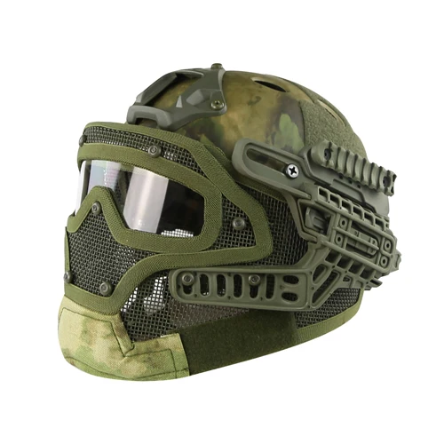 Новая тактическая G4 система/набор PJ шлем с общей защитой стеклянная маска военный Пейнтбол шлем для охоты с Goggle - Цвет: FG