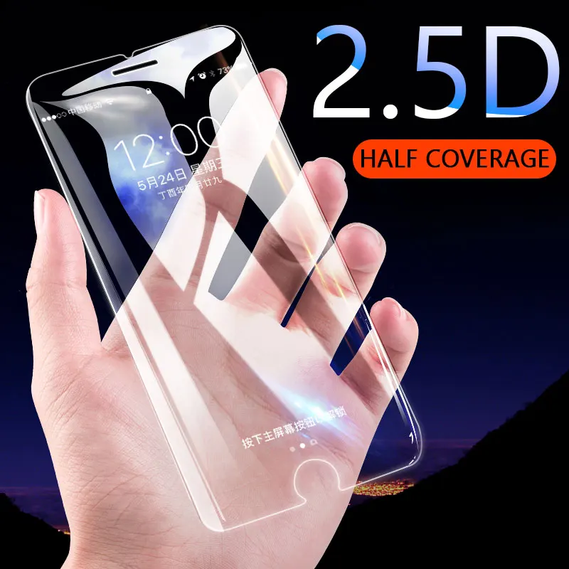 

2.5D Protective glass on for iPhone 8 7 6 6s Plus Screen Protector for iPhone X XR XS MAXS Tempered glass on iPhone XR 7 Plus