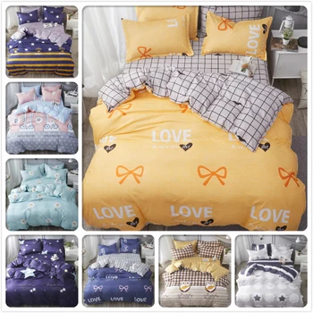 

Yellow Lover Double King Queen Twin Single Size Duvet Cover Bedsheet Pillowcase 3pcs/4pcs Bedding Set Kids Soft Cotton Bed Linen