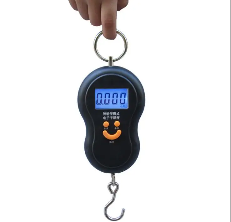 

50Kg /10g Hanging Scale Mini Digital Scale Fishing Pocket Weight Weighing scale Smile Face Luggage Scales Kg Lb OZ