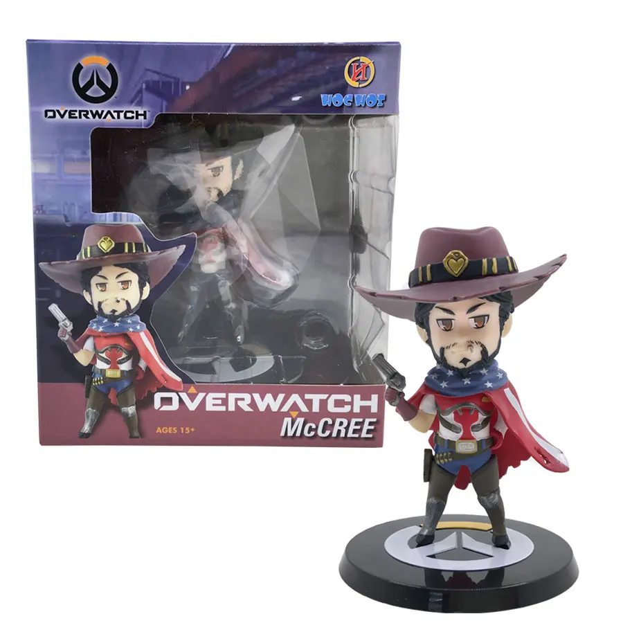 

Game OW Mccree Action Figure 10cm Q version Doll Toys Over Watch Model Collection Toys Gift
