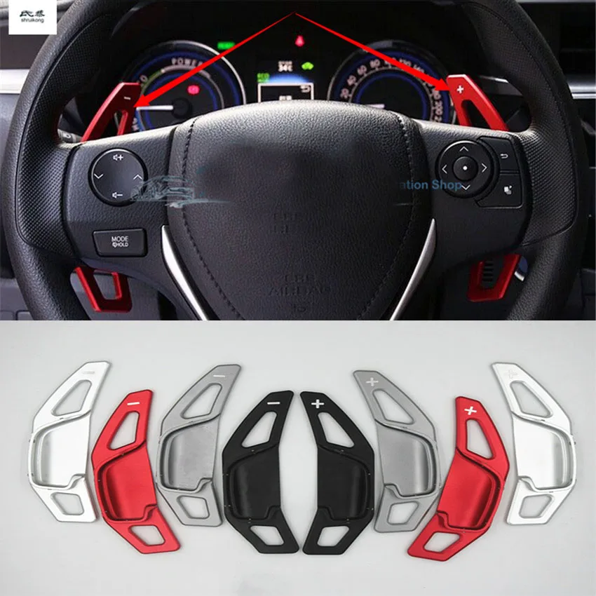 

2pcs/lot for TOYOTA REIZ CAMRY COROLLA Mark X ZELAS LEVIN Aluminum alloy Steering Wheel Shift Paddle Shifter Extension