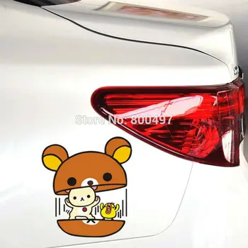 

Newest Funny Cartoon Lovely Bear Rilakkuma Car Stickers for Tesla Toyota VW Toyota Chevrolet Honda Ford Audi Fiat Benz Lada