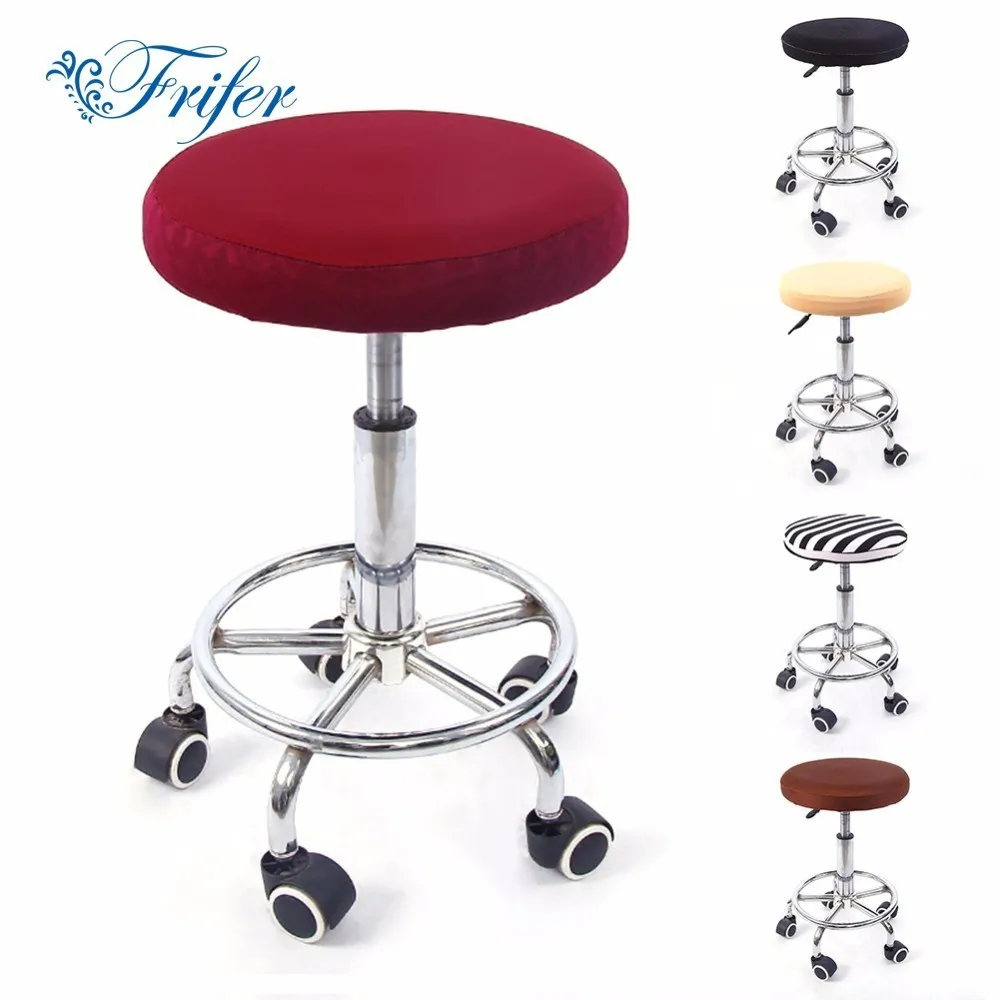 

Stretch Chair Cover Round Stool Spandex Elastic Cover Chair Cover Round Shape Seat Slipcover Dining Chair Protector Five Colors