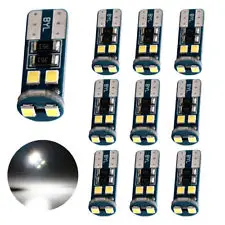 

10Pcs T10 LED 3030 W5W 194 168 8000K 6-SMD Error Free White LED bulbs Side Light DC 12V