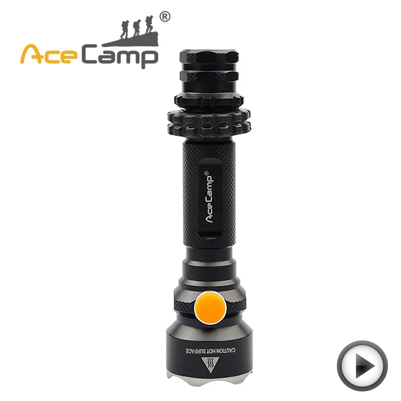 Good Price of  AceCamp USB Flashlight 600 Lumens Torch Rechargeable CREE-V5 High Power LED Outdoor Camping Defense