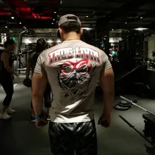

Men Short sleeve Printed t shirt Summer Gyms Fitness Bodybuilding Cotton Slim T-shirt Male Man Tee Tops Casual Fashion clothing