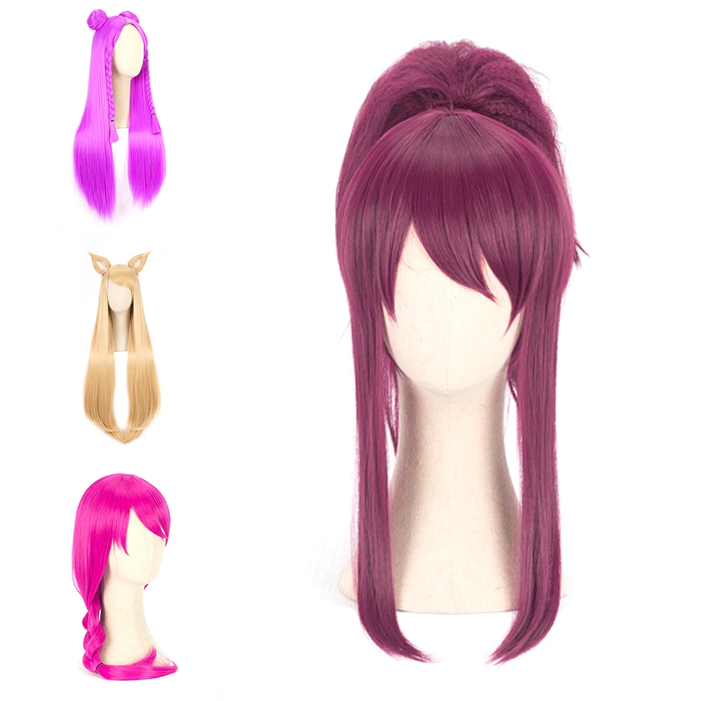 

League of Legends LOL Evelynn Akali Kaisa Ahri New Skin KDA Cosplay Hair Wigs