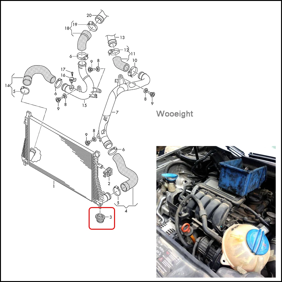 1K0121367F автомобильный нижний радиатор для AUDI TT A3 S3 VW Passat B6 B7 Tiguan Golf GTI Jetta MK5 MK6 Skoda Octavla Superb