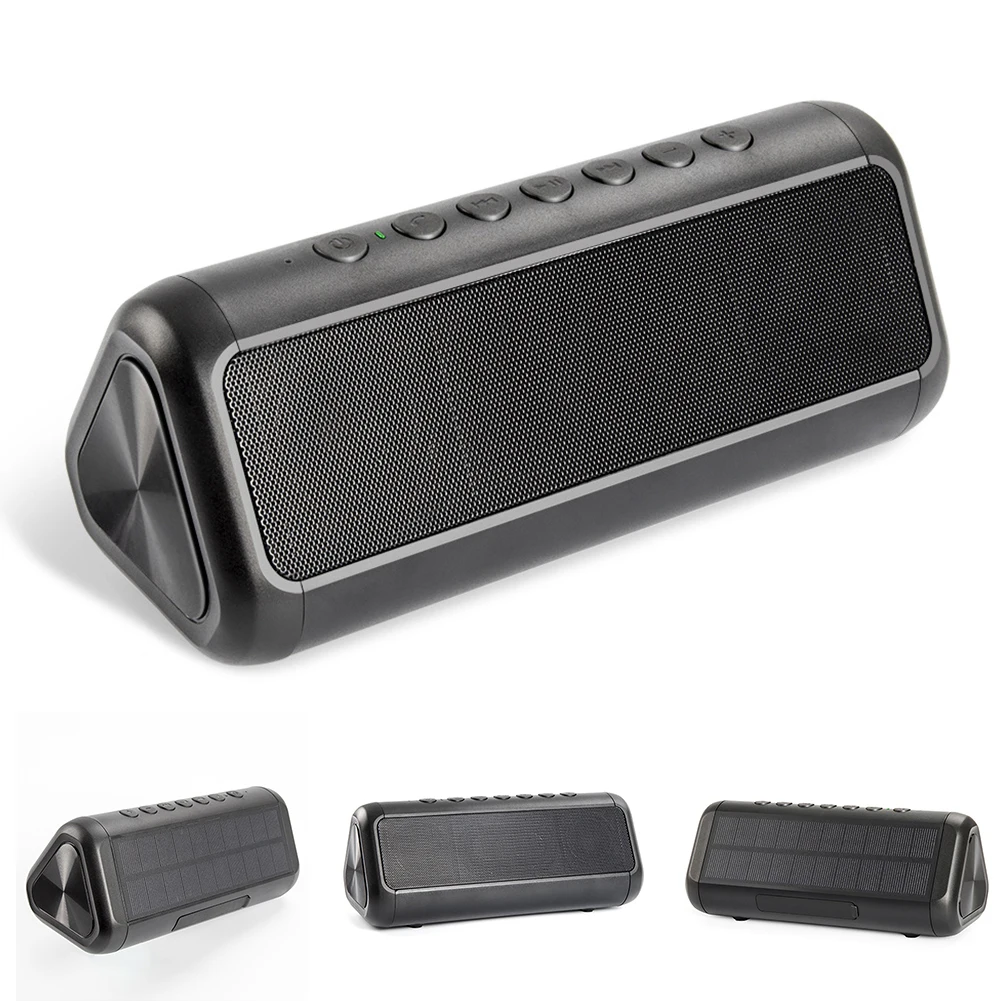Solar Powered Handsfree Wireless Stereo Bluetooth Speaker IPX5 Splash