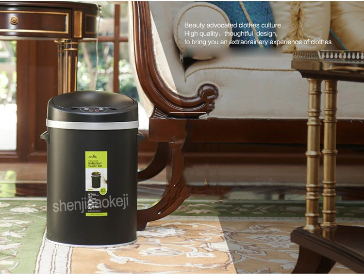 Smart корзина для мусора индукции дома гостиная ванная комната в отеле большой нержавеющая сталь смарт-корзина для мусора 8L/10L дополнительно 1 шт