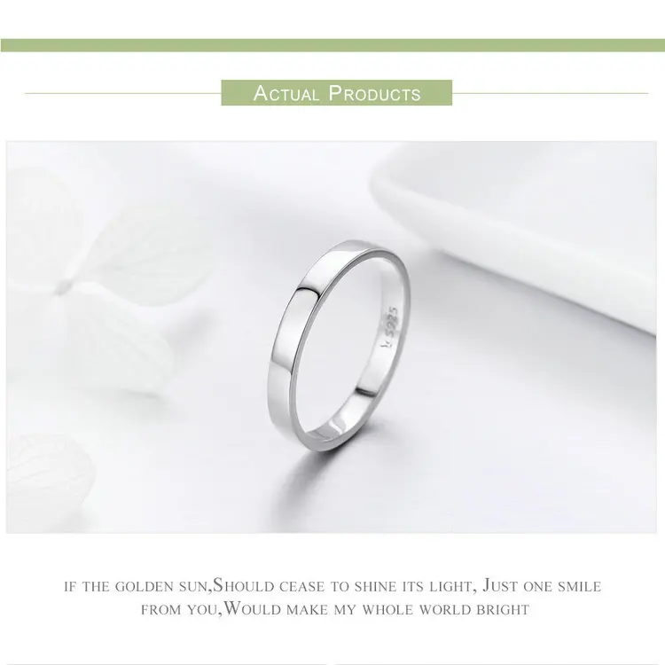 WOSTU твердый чистый 925 пробы Серебряный Простой перстень для женщин высокие полированные классические ретро-часы кольца обручальные ювелирные изделия подарок FIR343