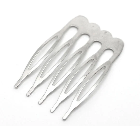 

DoreenBeads 30 Silver Tone Comb Shape Hair Clips 39x26mm (B15509), yiwu