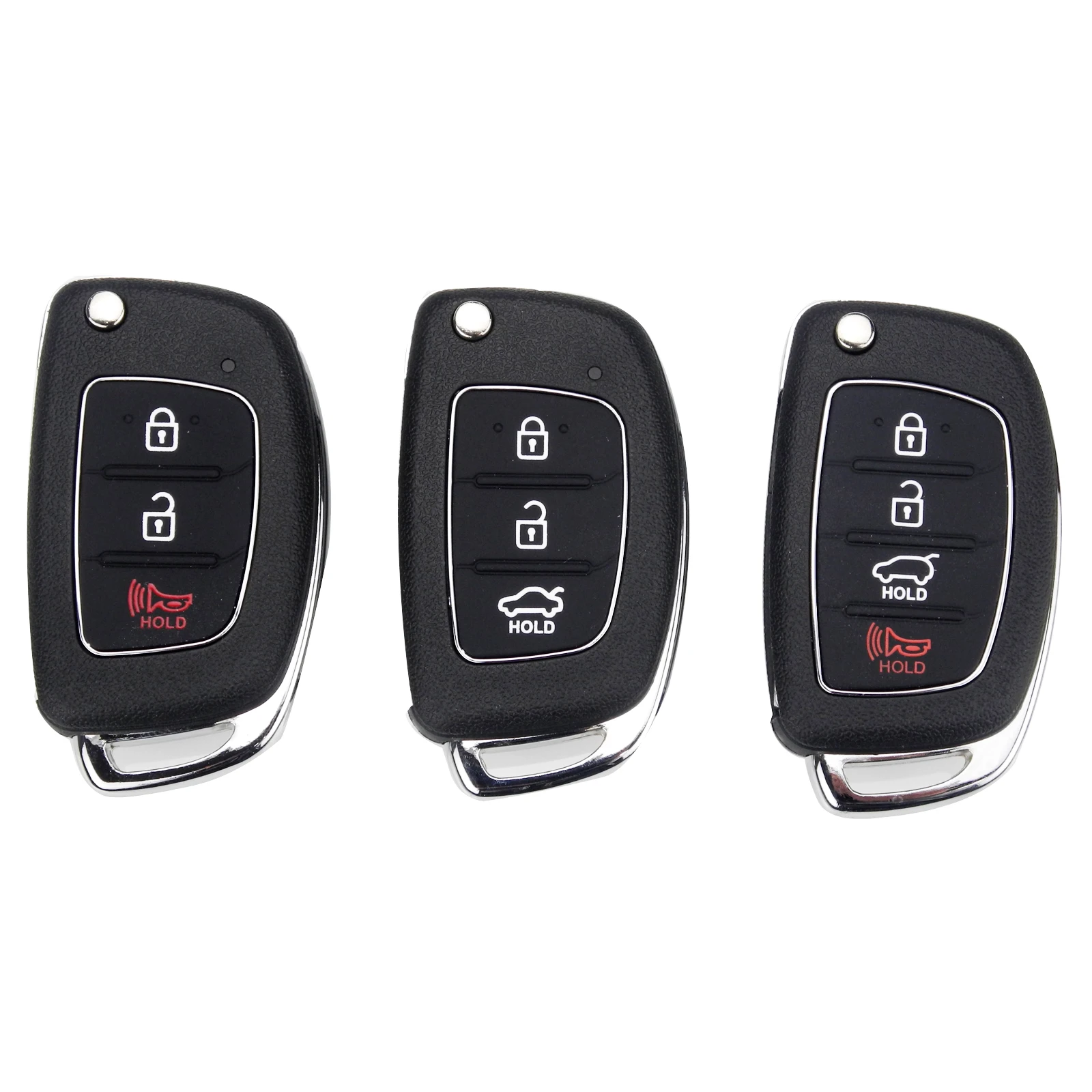 Keyforkess20pcs/lot 3/4 pulsanti Flip pieghevole chiave a distanza Shell Fob caso chiave per Mistra Hyundai Solaris ix35 ix45 serie 2 Verna -