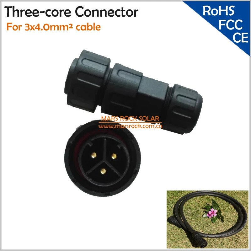 Three core connector for 3x4.0mm2 connection calbe, WVC600  