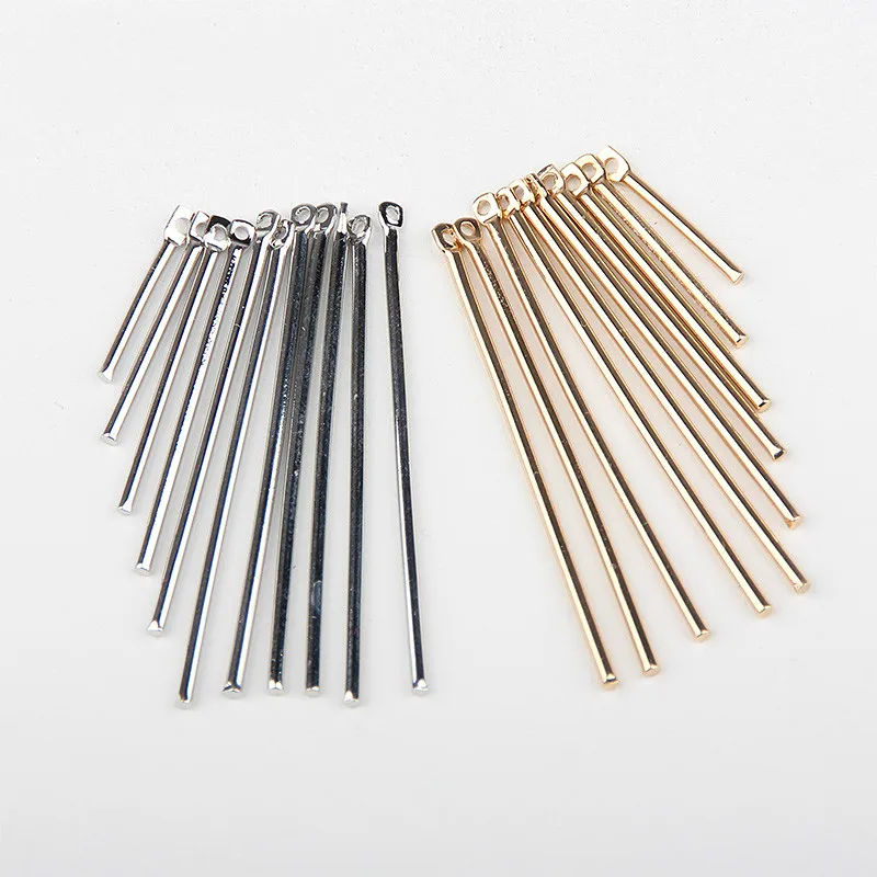 

DIY minimalist geometric earrings earrings accessories brass plating gold and silver single hole round bar material tassel