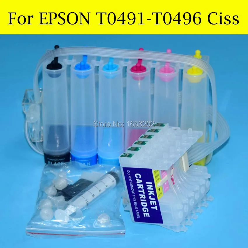 EPSON R210 R230 R310 R350 RX510 RX630 RX650 프린터용 EPSON T0491 CISS용 6색 CISS 시스템(ARC 칩 포함)
