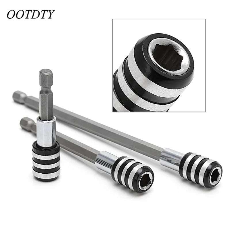 

OOTDTY 3 Pcs 1/4'' Hex Quick Release Screwdriver Bit Holder Extension Bar 60-150mm