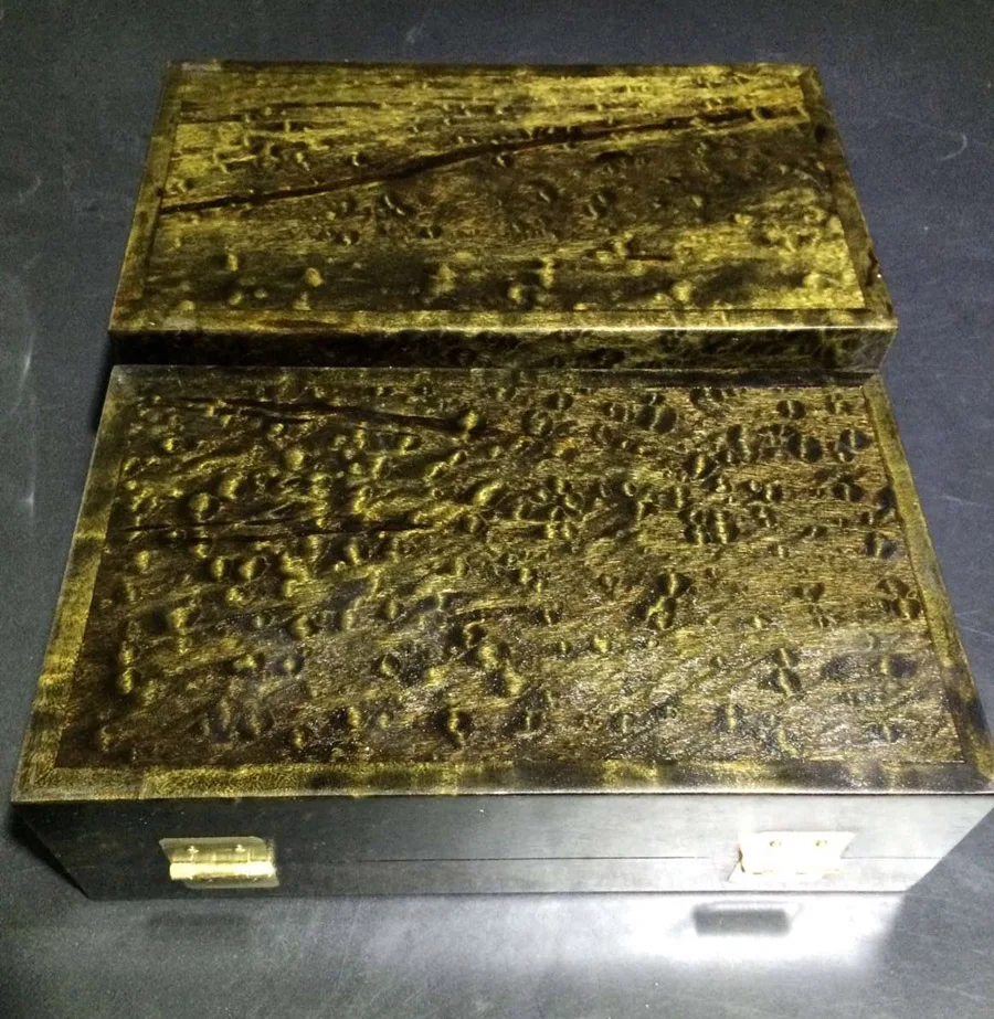 Высокое качество ПОДЛИННОЕ Миллениум Темное Золото Фиби деревянная шкатулка для ювелирных изделий с каплями дождя и закрученного золота наиболее достойное украшение для вложения