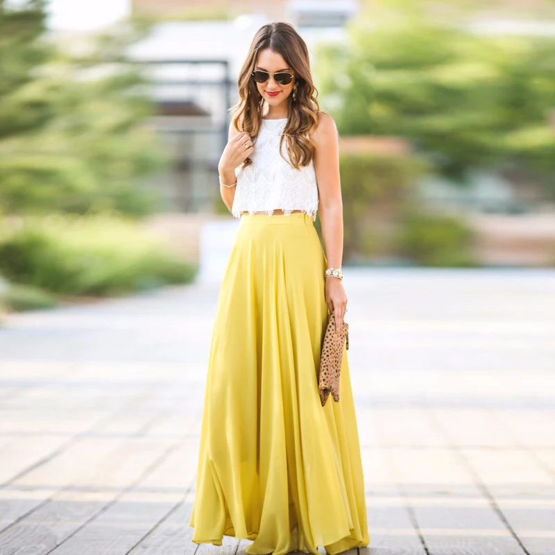 Summer-Style-Chiffon-Party-Skirt-A-Line-Floor-Length-Maxi-Skirt-Yellow-Long-Skirt-Free-Shipping35