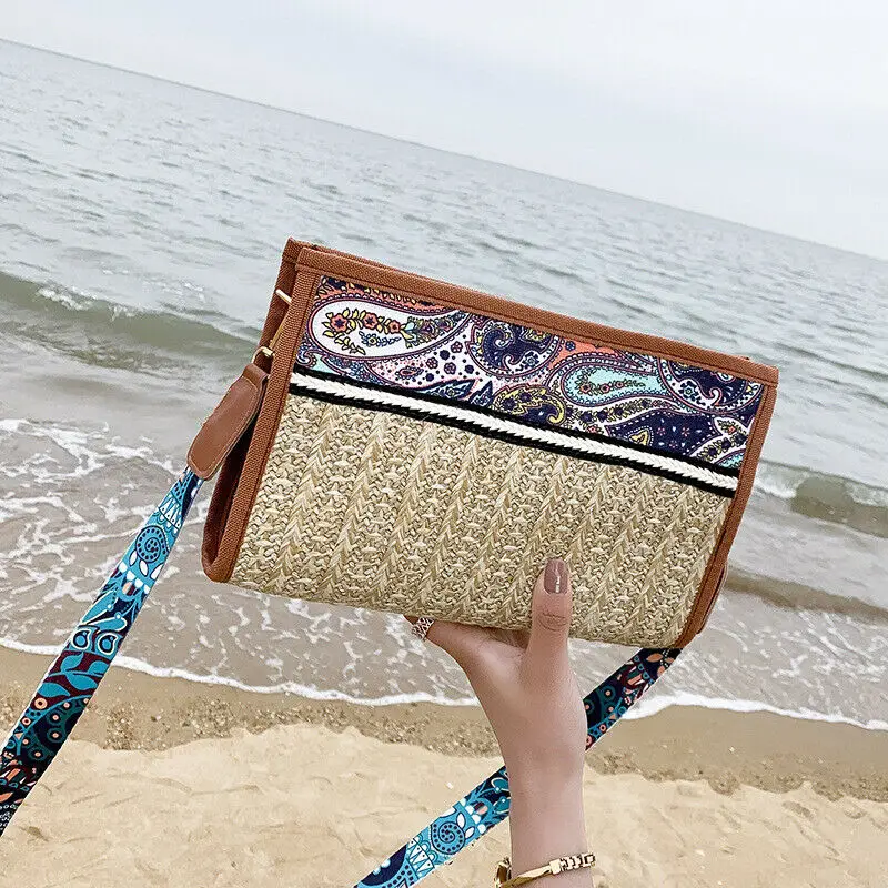 

Womens brand bag Straw Handbags Women Summer Rattan Bag Handmade Woven Beach Bohemia Handbag 2019 New Fashion Shoulder Bag
