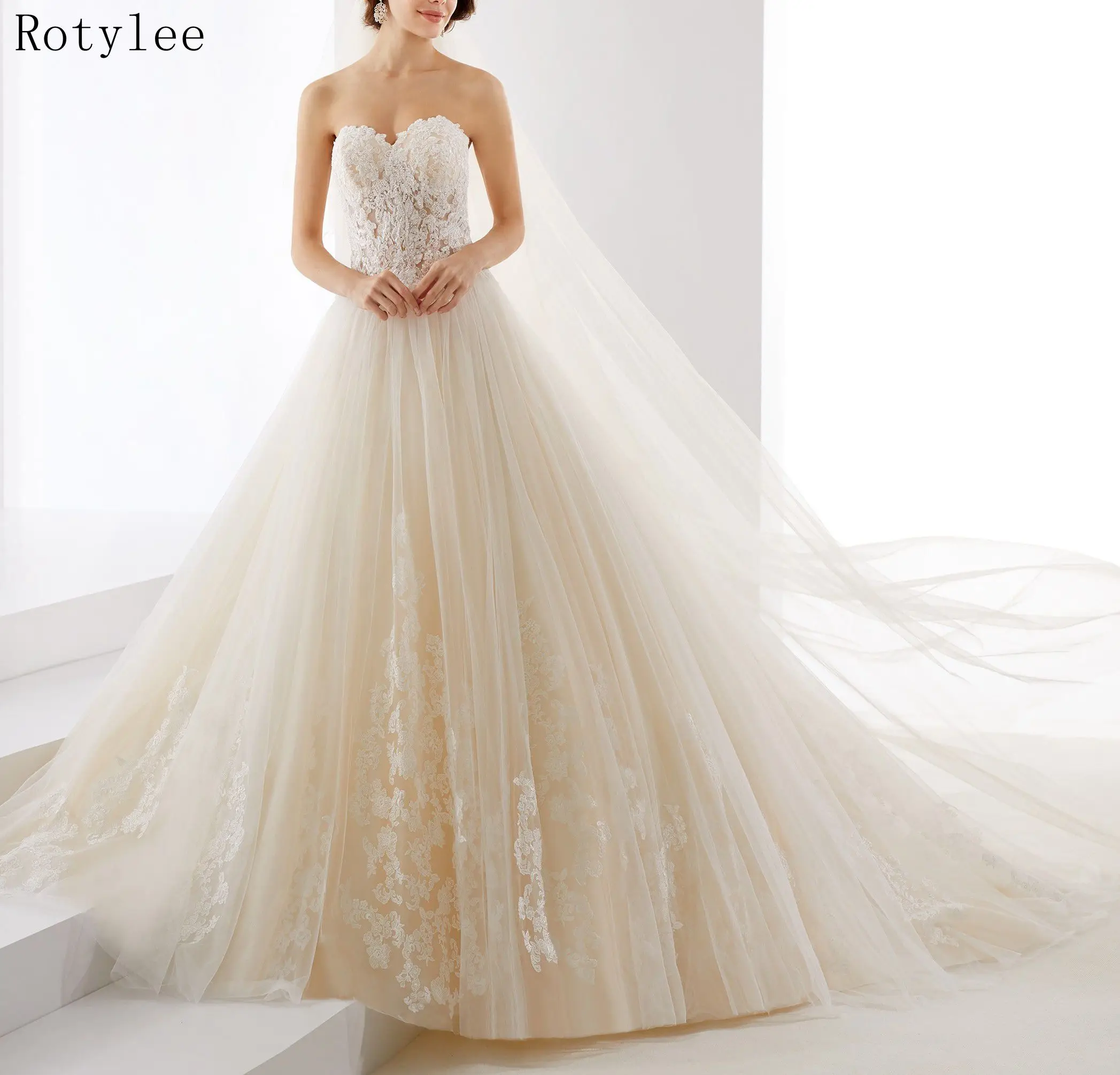 Vestido de novia милое винтажное бальное платье Свадебные платья Прозрачный лиф с