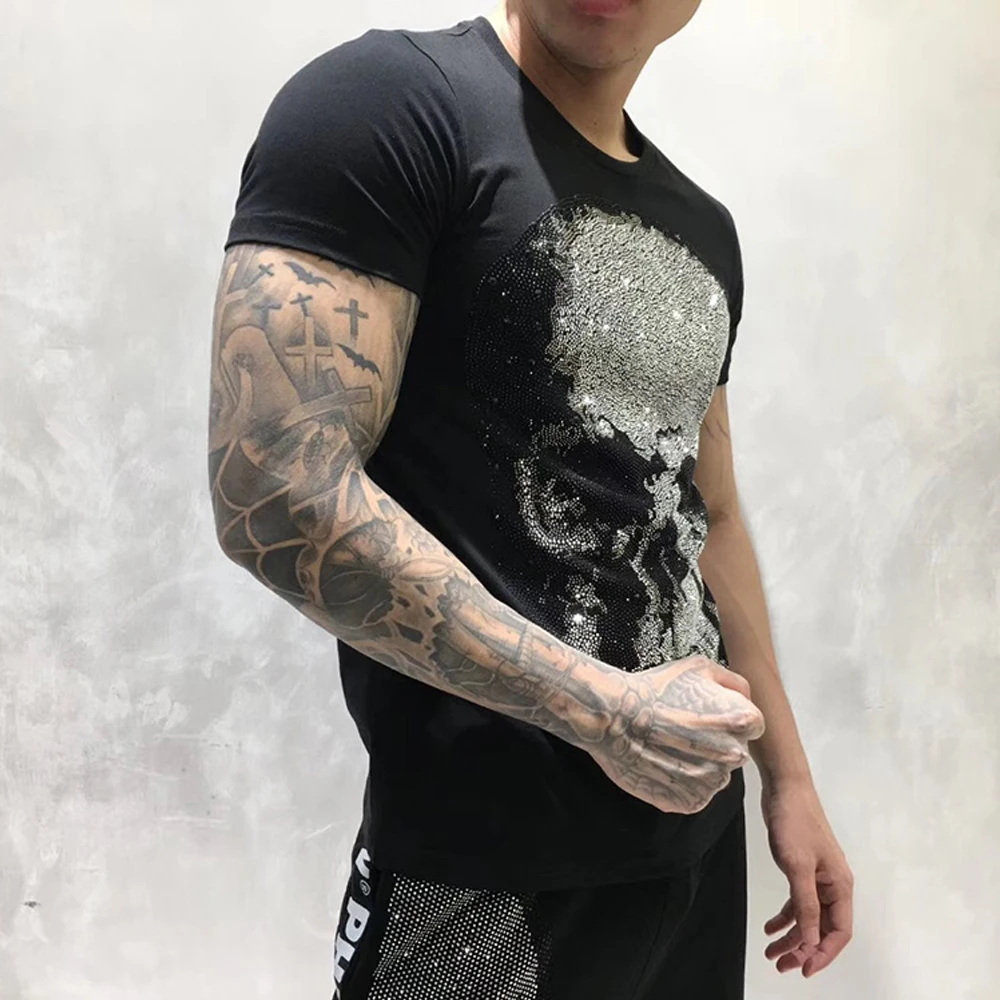 

PPFRIEND Skull Printed Funny T Shirt Men Short Sleeve Casual 100% Cotton Men T-shirt Summer Fashion Male Top&Tees ADT906235