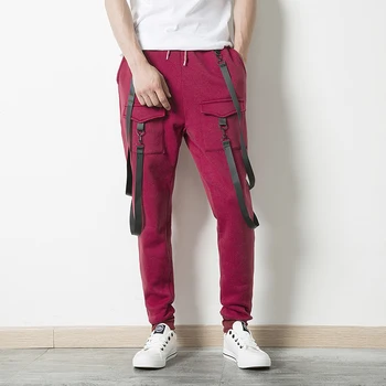 

New Men Multi-pocket Elastic Waist Design Harem Pant Street Punk Hip Hop Casual