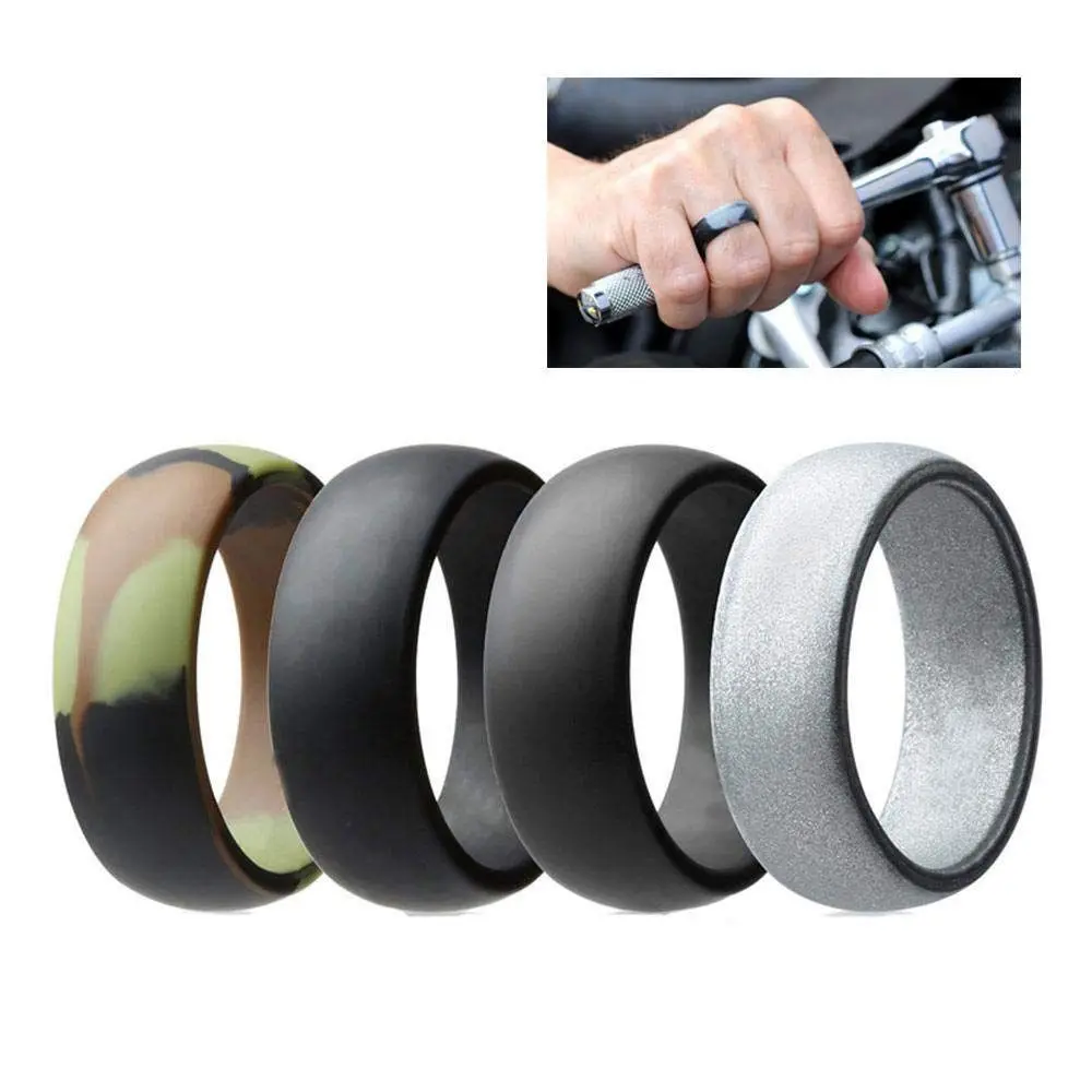 Buy Silicone Rings for Men and Women, Unisex Rubber Wedding Bands for Sports