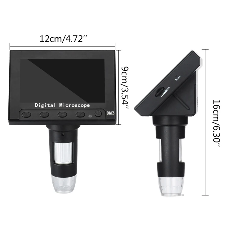 1000X USB 4," HD lcd 5MP Цифровой Микроскоп увеличение видео камера w светодиодный светильник