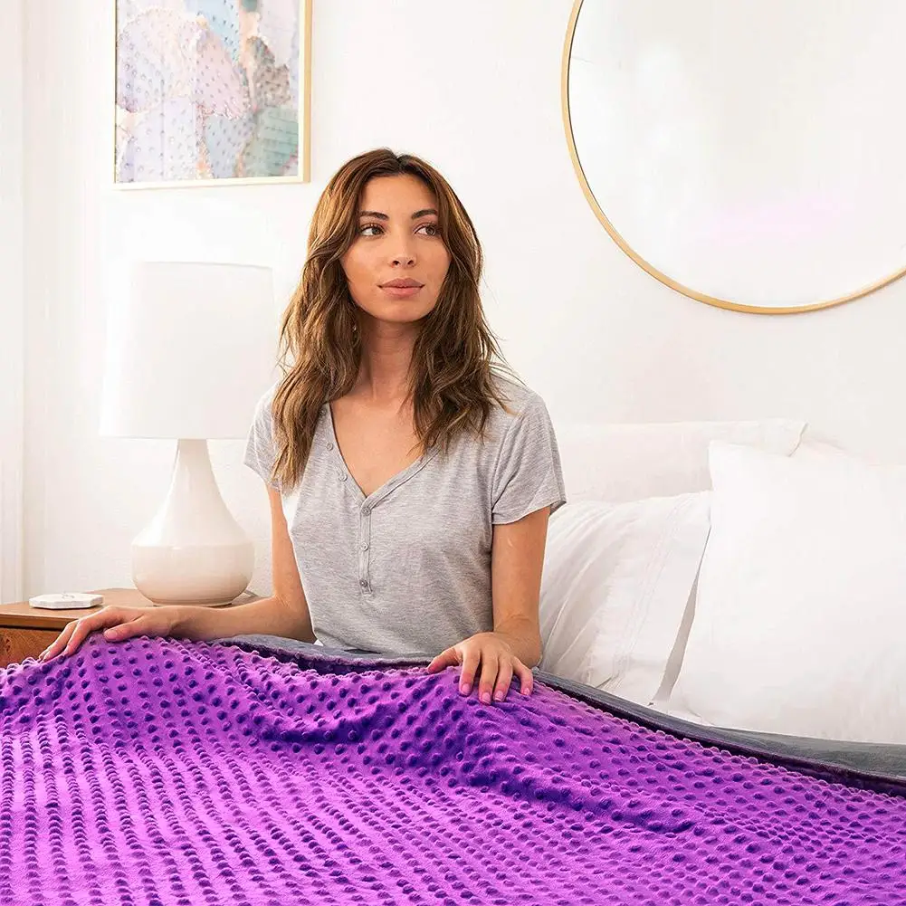 Бархатное лоскутное одеяло с кристаллами, мягкое дышащее теплое одеяло, легко моется с длительным сроком службы для гравитационного одеяла