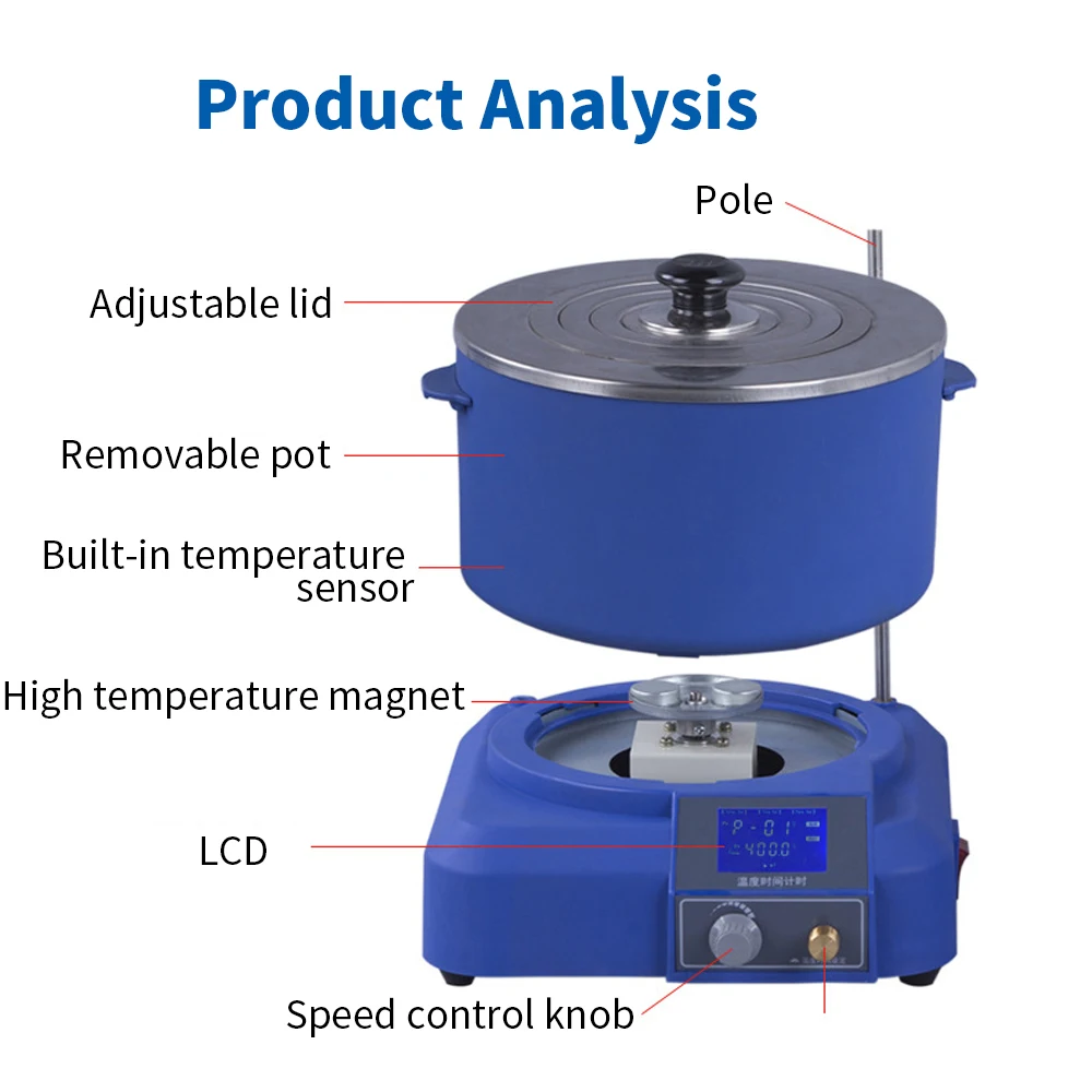 Жидкокристаллический дисплей лабораторный коллектор Тип Магнитный мешалка постоянное нагревание температуры воды ванны масла