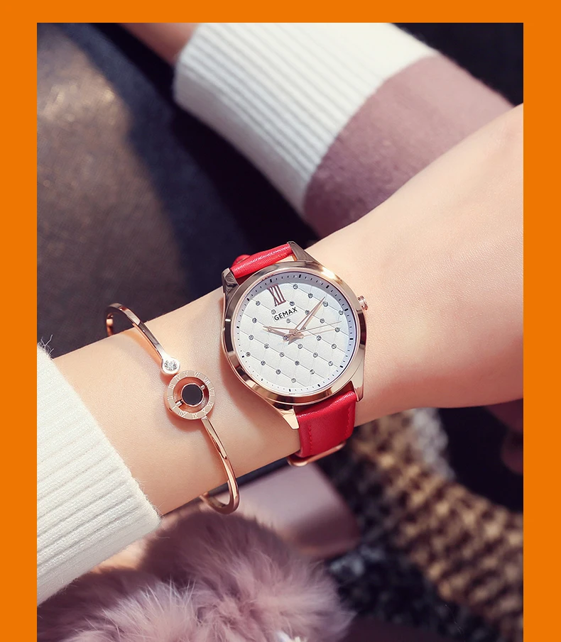 GEMAX Luxury Women Watches Genuine Leather Quartz Watch Women's Fashion Brand Diamond Watch with Luxury Gift Package MX2118 (4)